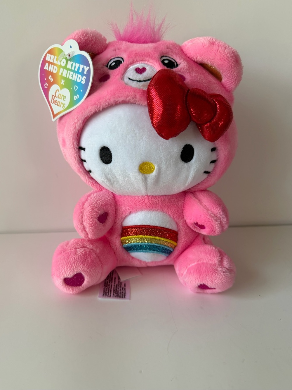 Hello Kitty x Care Bears Pink Plush Toy - Heart Bow